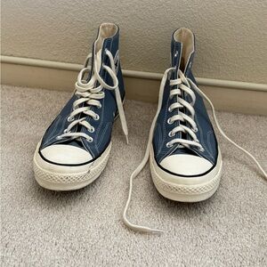 Converse Blue and White High-Top Sneakers